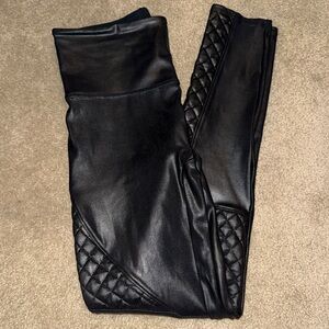 Spanx Moto Faux Leather Quilted Leggings